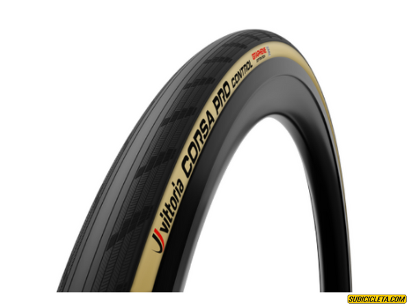 Subicicleta Ruta Corsa Pro Control TLR Beige Blk Blk G2.0 700x30C VITTORIA