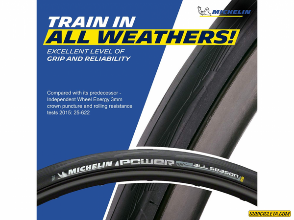 Subicicleta Ruta POWER ALL SEASON BLACK 700X28c FOLD COMPETITION MICHELIN