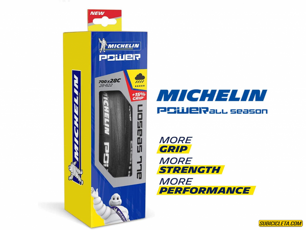 Subicicleta Ruta POWER ALL SEASON BLACK 700X28c FOLD COMPETITION MICHELIN