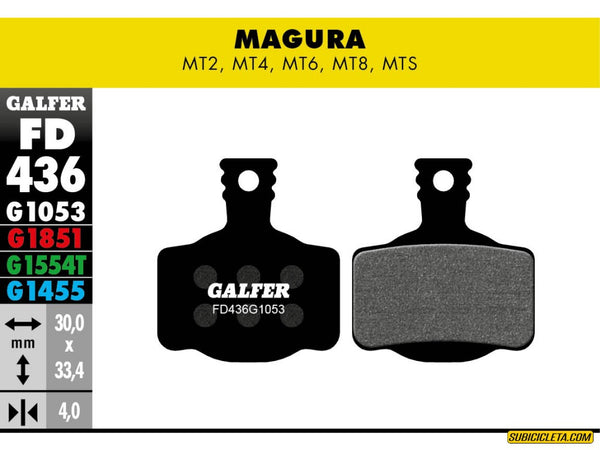 Subicicleta Pastillas de freno MAGURA MT2-MT4-MT6-MT8 STANDARD FD436G1053 GALFER