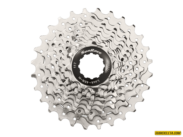 Subicicleta Cassette RS1 de 10v Ruta 11-34 for Body HG / Steel Spiders/Metallic Silver SunRace