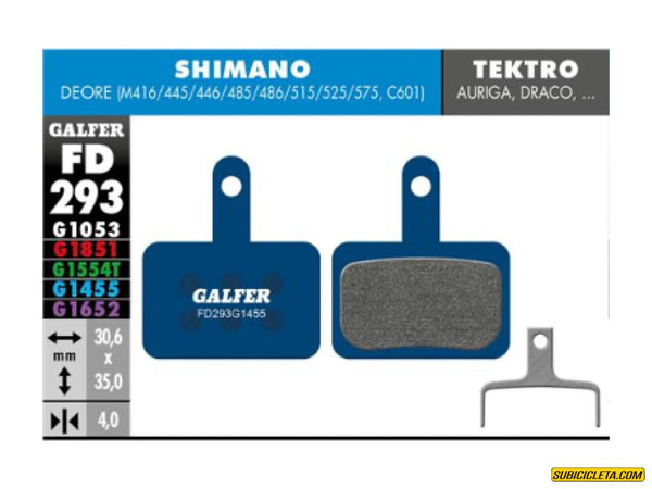 Subicicleta Pastillas de Freno SHIMANO DEORE ROAD FD293G1455 GALFER