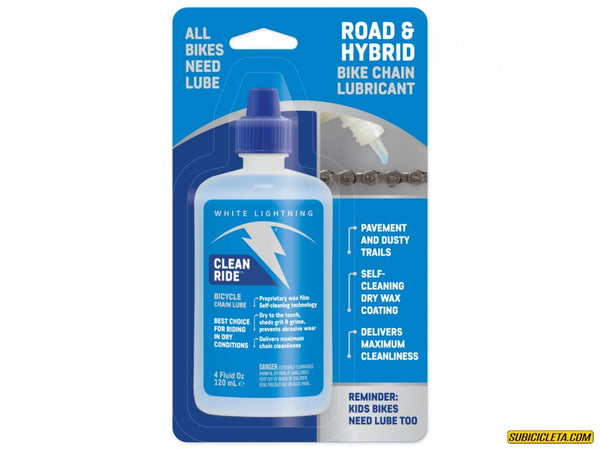 Subicicleta Lubricante Cera Clean Ride 120ml White Lightning