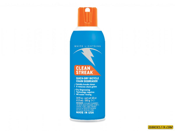 Subicicleta Desengrasante al seco Clean Streak 415ml Aerosol DSC White Lightning