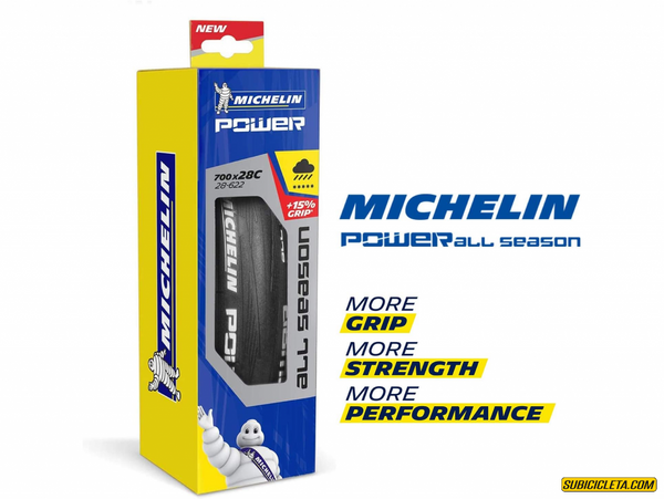 Subicicleta Ruta POWER ALL SEASON BLACK 700X25c FOLD COMPETITION MICHELIN